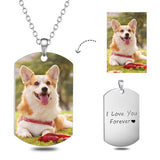 Stainless Steel Personalized Color Photo&Text Necklace Adjustable 16”-20”