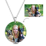 Stainless Steel Personalized Color Photo&Text Necklace Adjustable 16”-20”