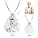 LIQUID PERSONALIZED PHOTO ENGRAVED PENDANT NECKLACE