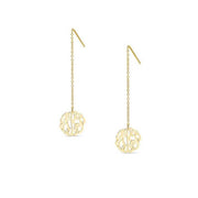 10K/14K Gold Personalized Monogram Threader Earrings