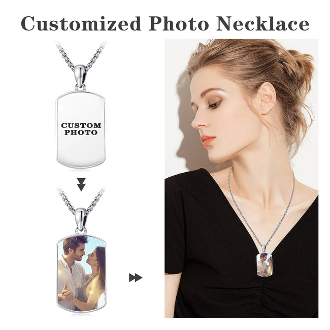 Customized Photo Saint Michael Pendant Necklace in 925 Sterling Silver