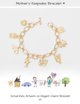 925 Sterling Silver Personalized Children Artwork Charm Bracelet