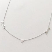 925 Sterling Silver Personalized Two Names Necklace with Heart Adjustable 16”-20”-White Gold/Yellow Gold Plated