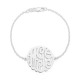 925 Sterling Silver Personalized Monogram Bracelet Length Adjustable 6”-7.5”