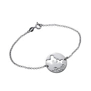 925 Sterling Silver PersonalizedButterfly Bracelet Length Adjustable 6”-7.5”