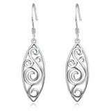 925 Sterling Silver Oval Peacock Drop Earrings