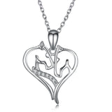 925 Sterling Silver Heart Animal Fine Jewels Pendant Necklace