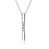 925 Sterling Silver Personalized Crystal Pillar Necklace