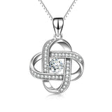 925 Sterling Silver Fashion Intertwined Oval Fine Jewels Necklace