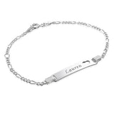 925 Sterling Silver Personalized Bar Anklet Adjustable 8.5”-10”