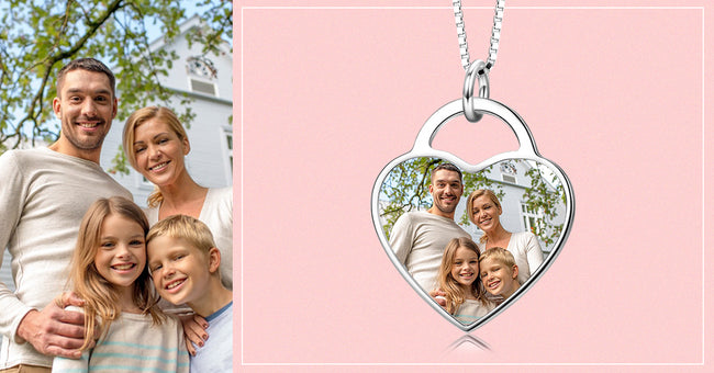 Personalised photo Necklace & Picture Jewellery in s925 Sterling Silver