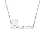 Personalized Name Easter Bunny Necklace