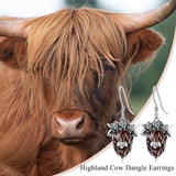 925 Sterling Silver Highland Cow Stud Earrings for Women