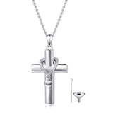 925 Sterling Silver Cross Urn Necklace for Ashes Cremation Jewelry for Ashes of Loved Ones Keepsake