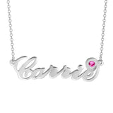 Carrie 925 Sterling Silver Personalized Birthstone Name Necklace Adjustable Chain 16"-20"