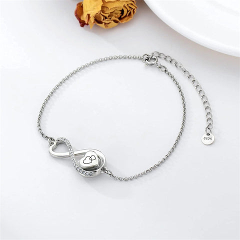 Infinity Urn Bracelet Sterling Silver Cremation Jewelry for Women Ashes Keepsake Dainty Memorial Gift