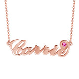 Carrie 925 Sterling Silver Personalized Birthstone Name Necklace Adjustable Chain 16"-20"
