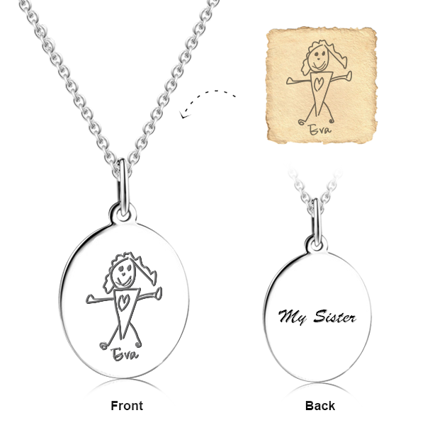 Love Sweet Love - Personalized 925 Sterling Silver Engraved Art Necklace Adjustable 16”-20”