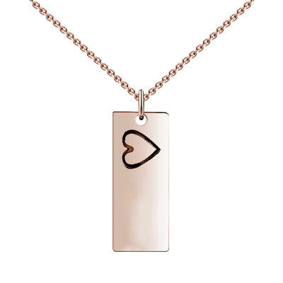 Copper/925 Sterling Silver Memories Personalized Bar Necklace-Adjustable 16”-20”