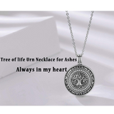 925 Sterling Silver Personalized Tree of Life Urn Necklace for Ashes Cremation Jewelry for Ashes of Loved Ones Keepsake
