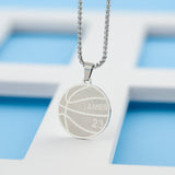 Basketball necklace with custom inspirational text