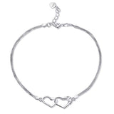 Sterling Silver Anklet Chain Heart Bracelet Beach Foot Jewelry for Women Little Girls