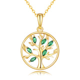 14k Solid Gold Tree of Life Pendant Necklace Jewelry Gifts for Women