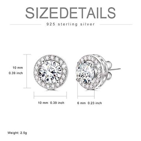 Cubic Zirconia Stud Earrings Crystals From Crystal Hypoallergenic Round Cut Halo Stud Earrings