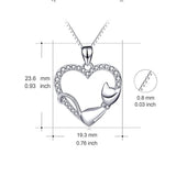 Cat Necklace Sterling Silver Sleeping Cat Heart Pendant Necklace Gift for Women Girls