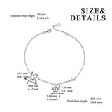 Sterling Sliver Ankle Bracelet for Women, Boho Beach Adjustable Bracelet/Anklet for Teen Girls