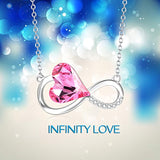 Infinity Pendant Necklaces with Crystals Pink Jewelry