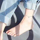 Sterling Sliver Ankle Bracelet for Women, Boho Beach Adjustable Bracelet/Anklet for Teen Girls