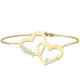 925 Sterling Silver Personalized Interlocked in Love Name Bracelet Length Adjustable 6”-7.5”