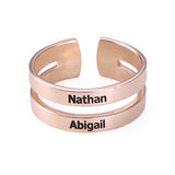 Two Name 925 Sterling Silver Personalized Ring Engraved Name Ring