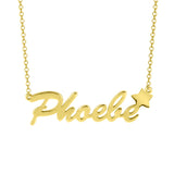 Phoele 925 Sterling Silver Personalized Star Name Necklace Adjustable Chain 16"-20"