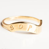 Copper/925 Sterling Silver Personalized Dainty Gold Ring