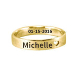 Copper/925 Sterling Silver Personalized Cut Out Heart Name Ring
