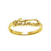 Copper/925 Sterling Silver Personalized Script Name Ring
