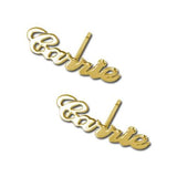 10K/14K Gold Personalized Stub Name Earrings