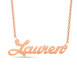 Lauren - Copper/925 Sterling Silver Personalized Classic Name Necklace Adjustable 16”-20”