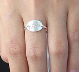 Copper/925 Sterling Silver Personalized Signature Engraved Oval Ring