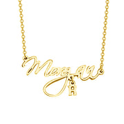 Morgan - Copper/925 Sterling Silver Adjustable 18”-20” Personalized Handcrafted Name Necklace-White Gold/Yellow Gold Plated