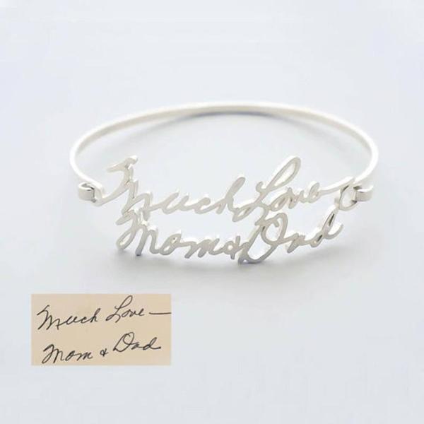 925 Sterling Silver Personalized Handwriting Bangle