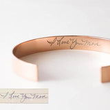 Personalized Handwriting Cuff Bangle in 925 Sterling Silver Adjustable 6”-7.5”