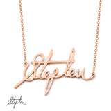 Copper/925 Sterling Silver Personalized  Signature Necklace  Adjustable 16”-20”