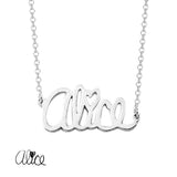 925 Sterling Silver Personalized Dainty Signature Necklace Adjustable 16”-20”