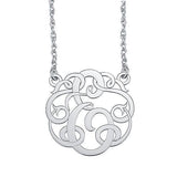 Copper/925 Sterling Silver Personalized Script Monogram Necklace- Adjustable 16”-20”