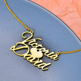 Victoria❤David - Sweet Love Copper/925 Sterling Silver/10K/14K/18K Personalized Name Necklace Adjustable 18”-20”