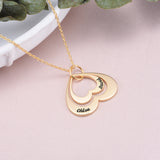 yafeini Custom Name Necklace Personalized Jewelry Copper 925 Sterling Silver Yellow White Adjustable 18”-20” - Double Name