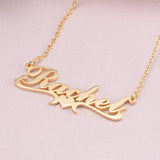 Rachel - 925 Sterling Silver/10K/14K/18K  Personalized Middle Heart Name Necklace Adjustable 18”-20”